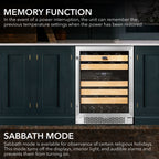 Whynter BWR-462DZ 46 Bottle Built-In Dual Zone Wine Cooler Refrigerator