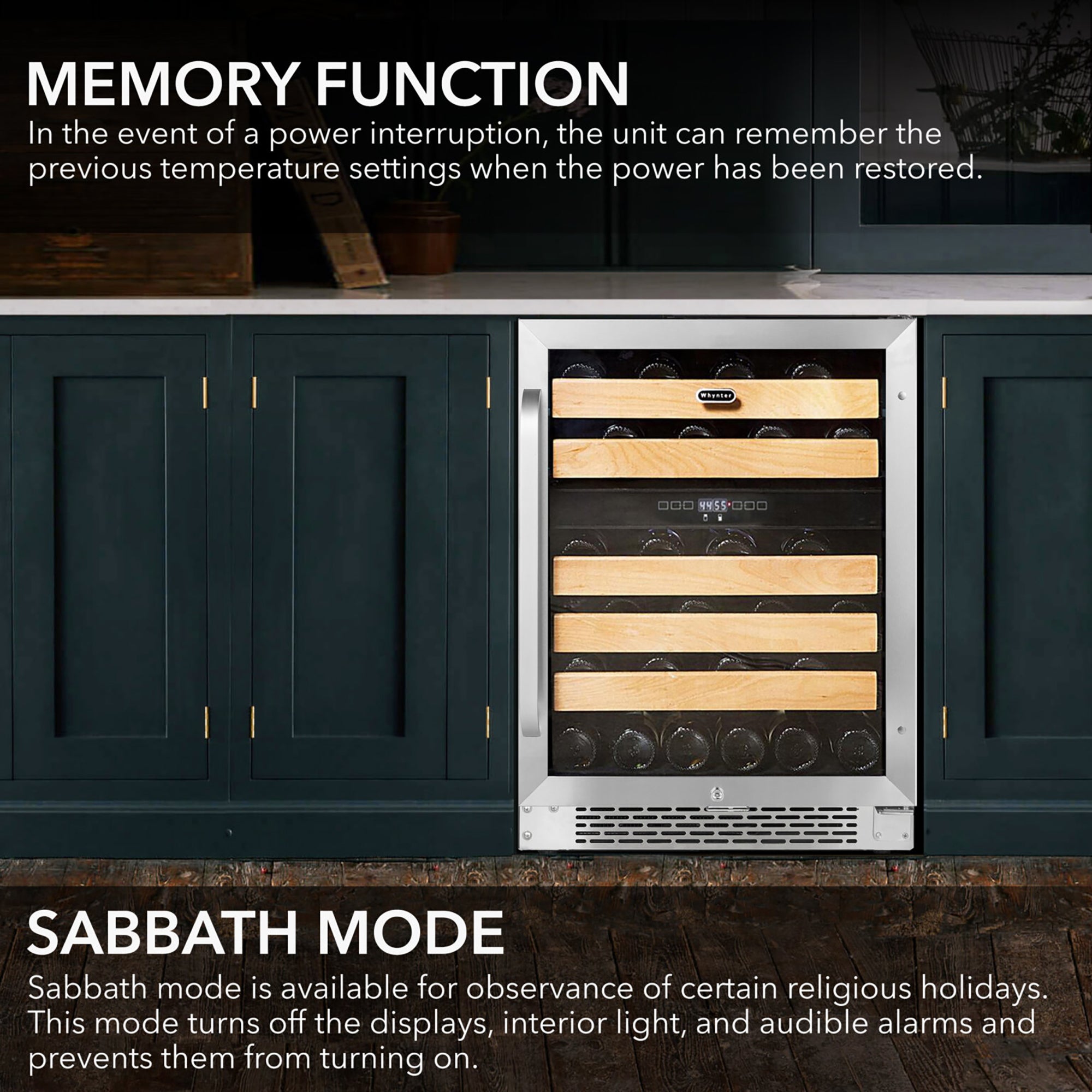 Whynter BWR-462DZ 46 Bottle Built-In Dual Zone Wine Cooler Refrigerator