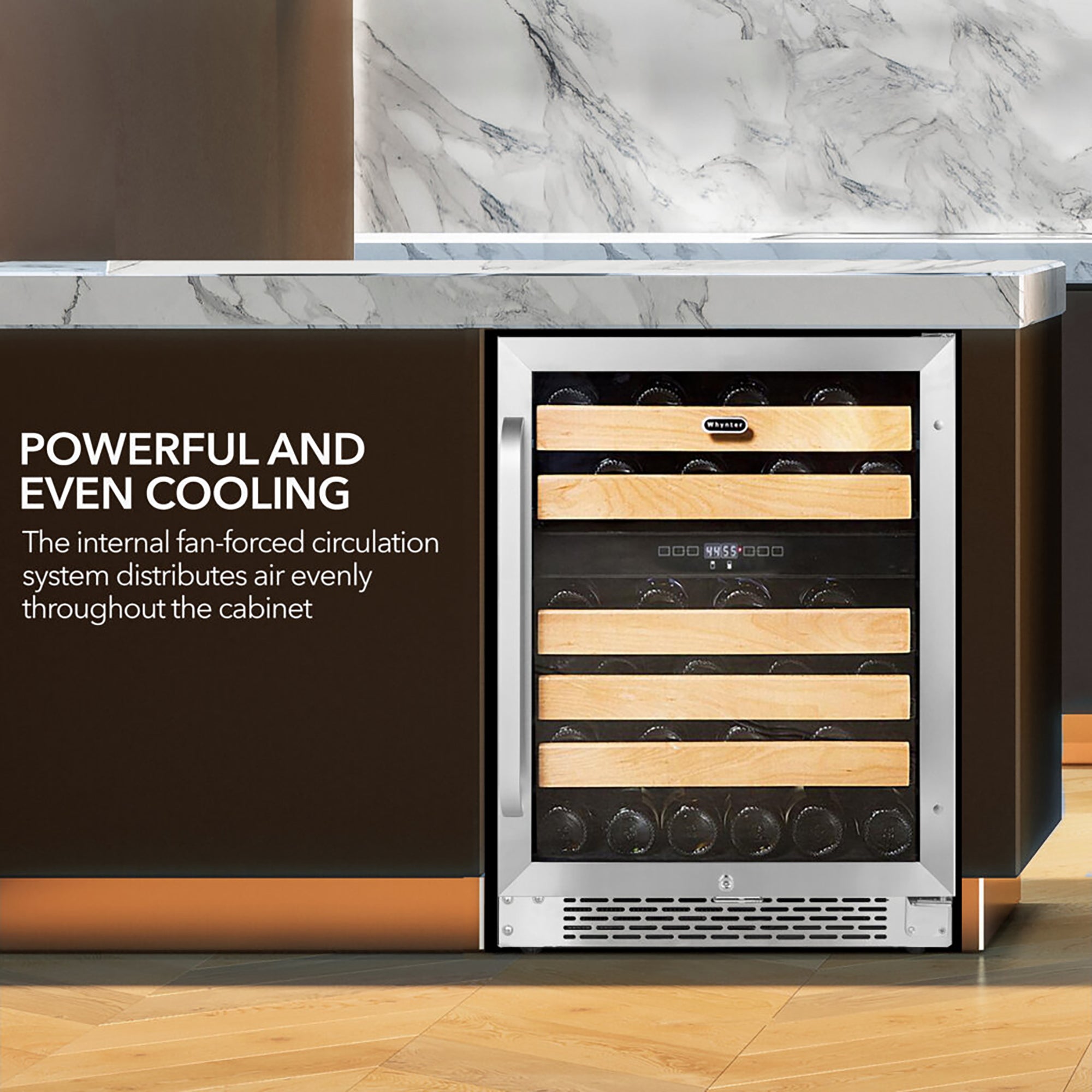 Whynter BWR-462DZ 46 Bottle Built-In Dual Zone Wine Cooler Refrigerator