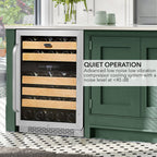 Whynter BWR-462DZ 46 Bottle Built-In Dual Zone Wine Cooler Refrigerator