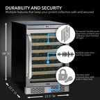 Whynter BWR-545XS 54 Bottle Built-In Single Zone Wine Cooler Refrigerator
