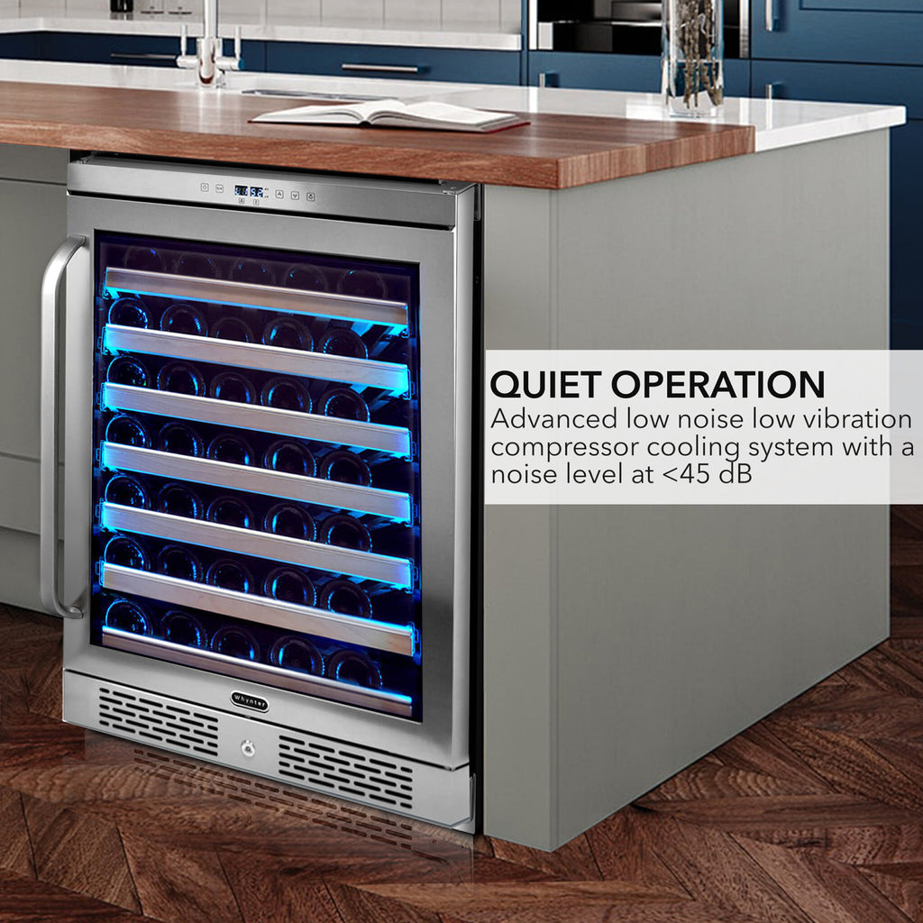 Whynter BWR-545XS 54 Bottle Built-In Single Zone Wine Cooler Refrigerator