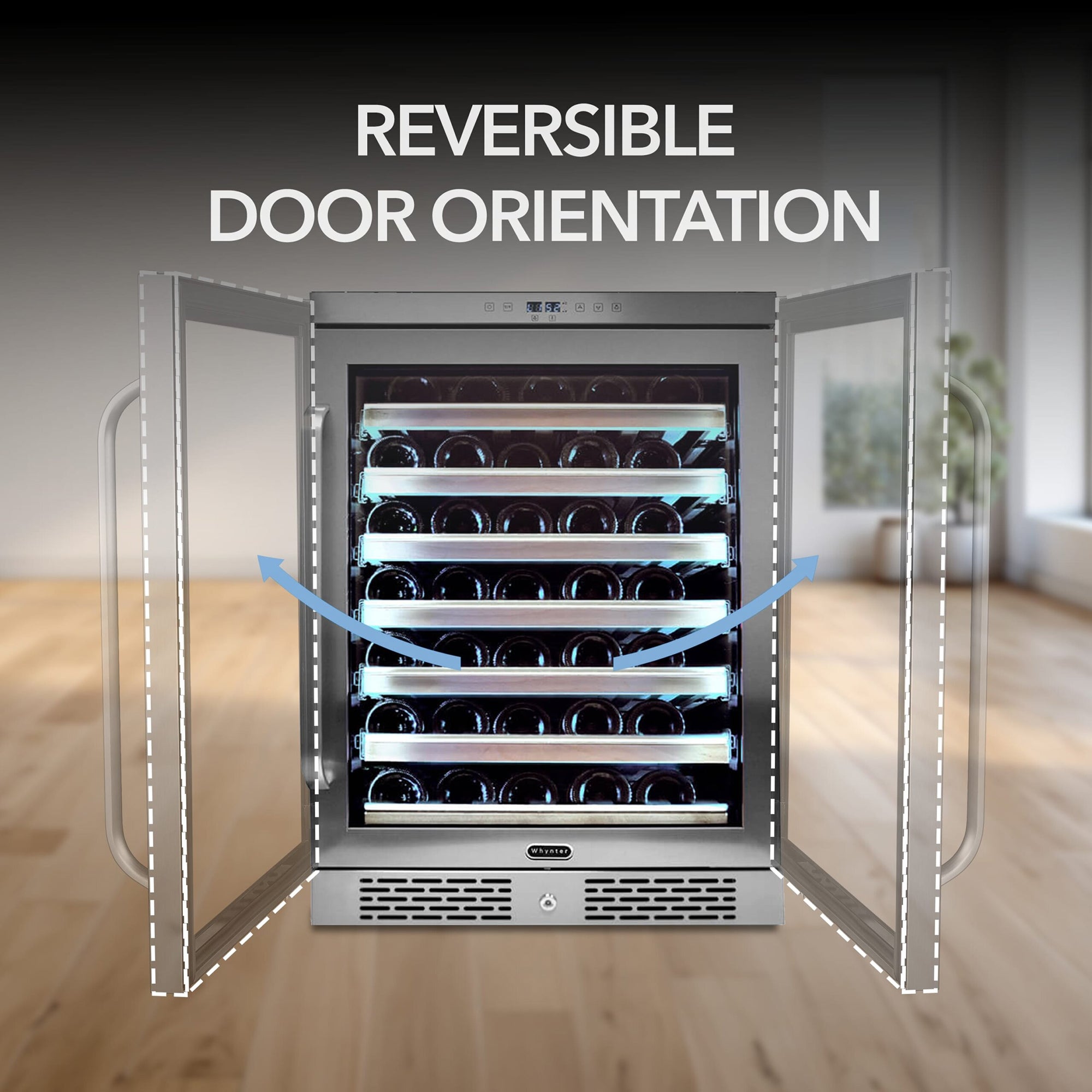 Whynter BWR-545XS 54 Bottle Built-In Single Zone Wine Cooler Refrigerator